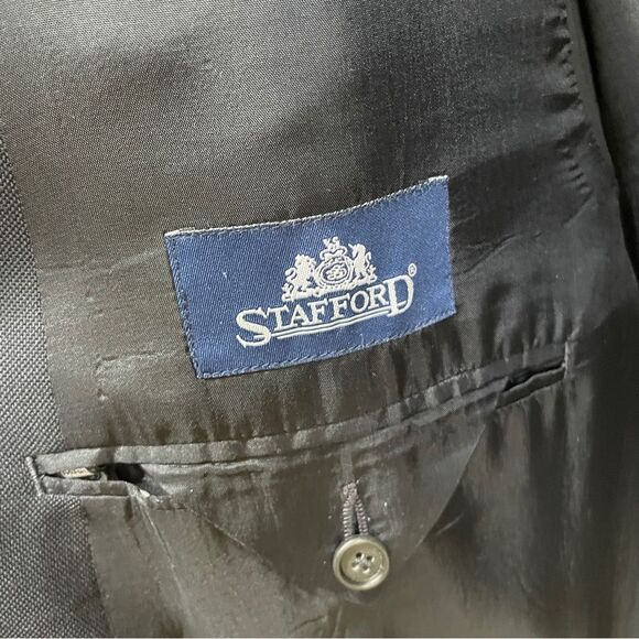 STAFFORD WOOL BLEND BLAZER IN NAVY BLUE - Picture 7 of 10